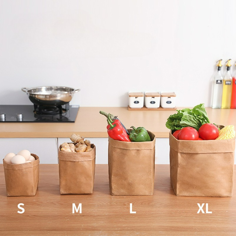 Food Storage Reusable Bags - Sacs en papier kraft lavables, sacs