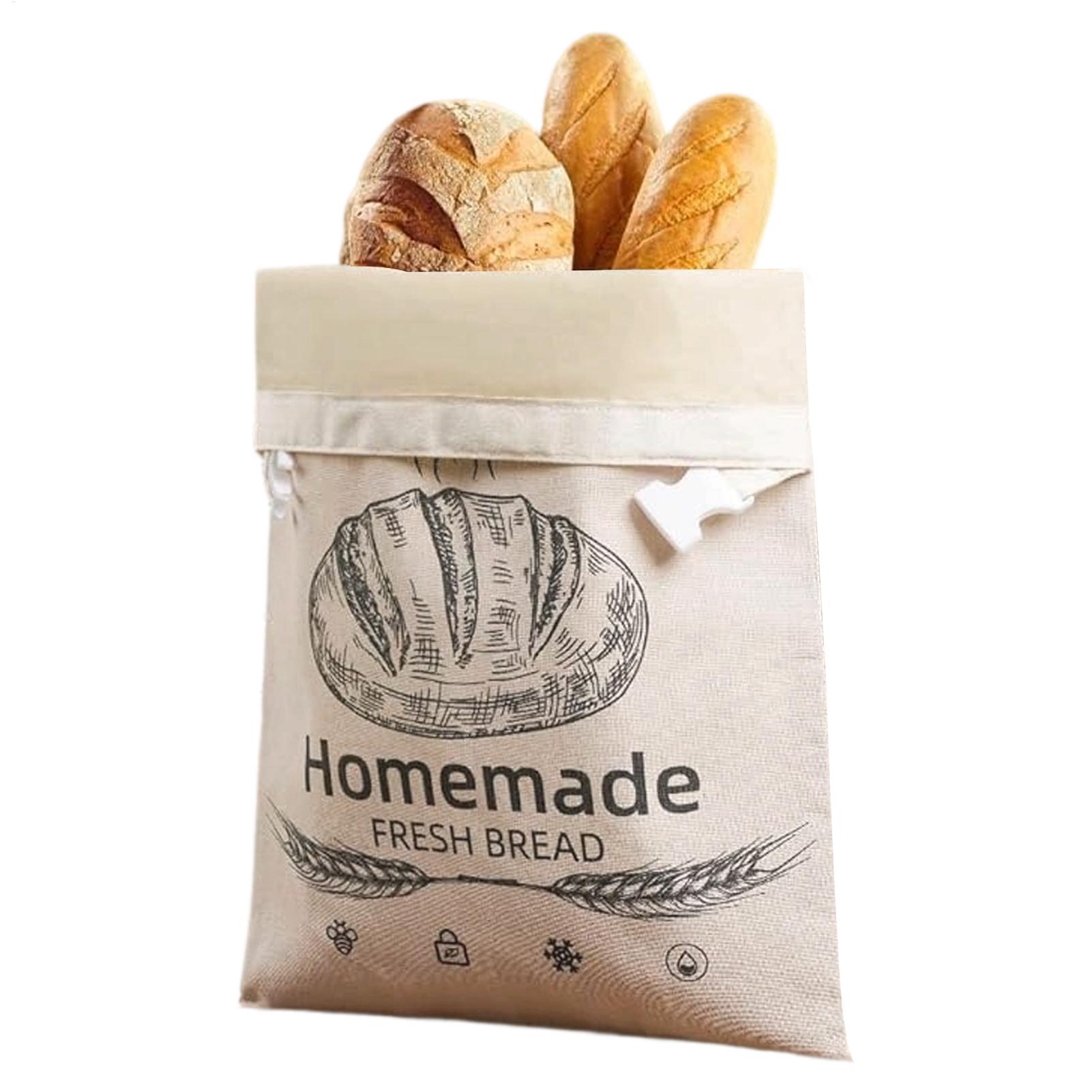 Food Storage Reusable Bags - Sac à pain en lin réutilisable,