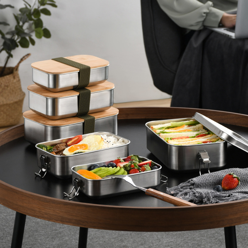 Food Storage Tupperware - Boîte à déjeuner en acier inoxydable,