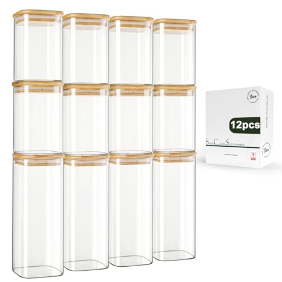 Food Storage Organization - Lot de 12 bocaux de conservation