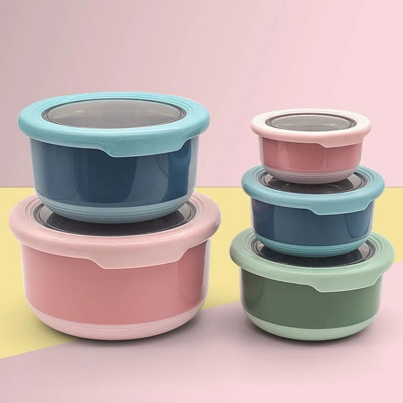 Food Storage Tupperware - Bac à légumes rond en acier