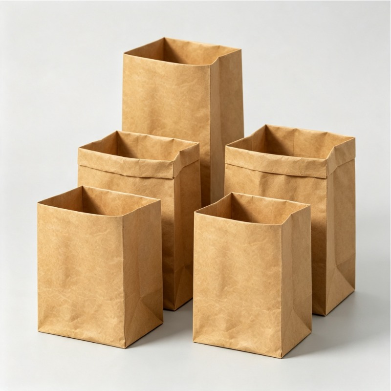 Food Storage Reusable Bags - Sacs en papier kraft lavés, lot