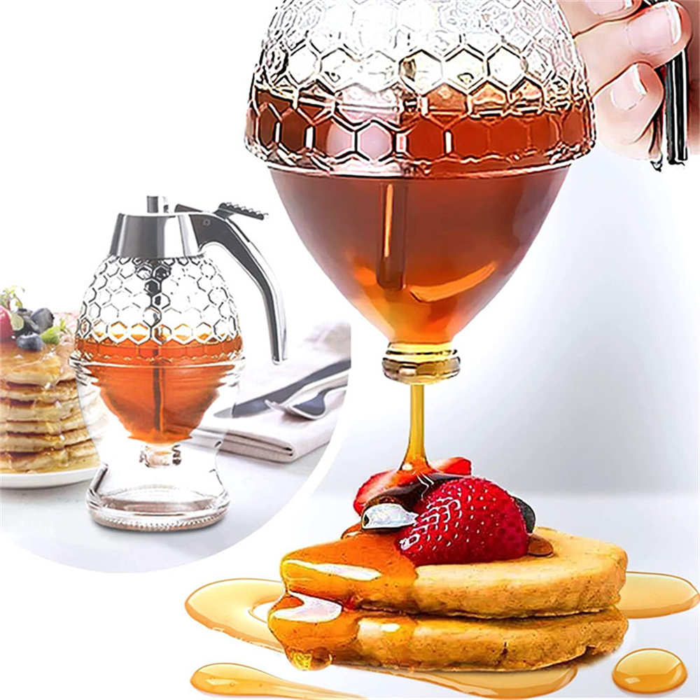 Condiment Squeeze Bottle - Distributeur de miel en verre sans