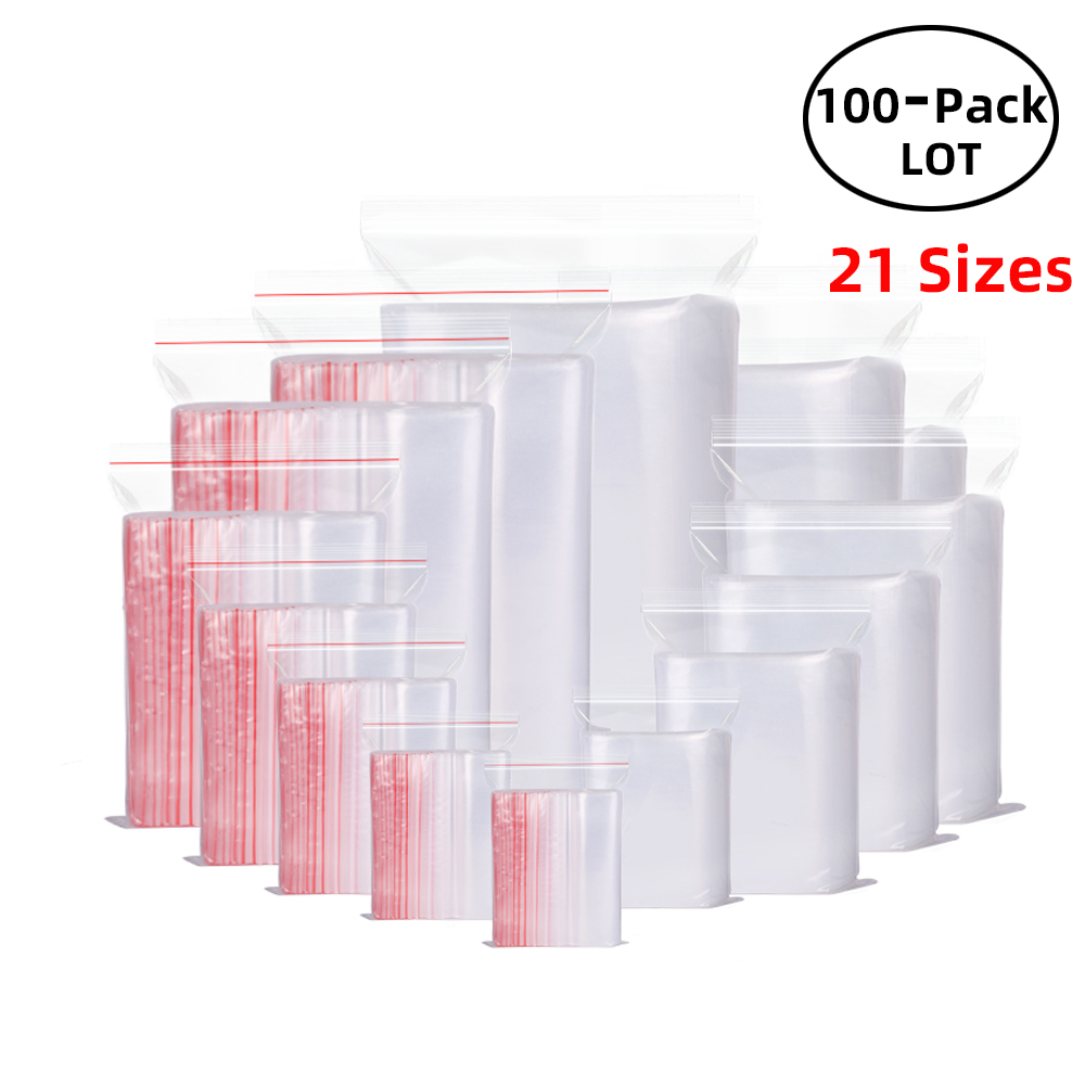 Food Storage Zipper Bags - Sacs refermables à fermeture éclair, 100