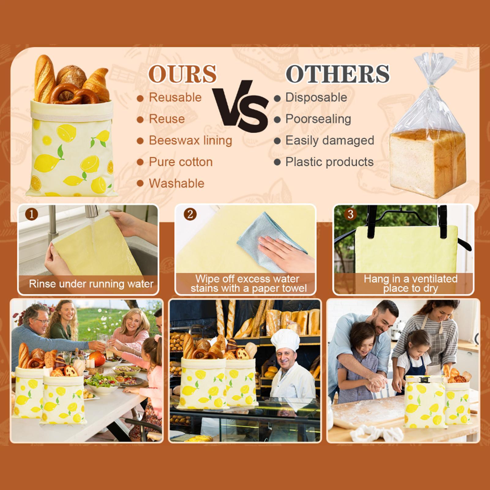 Food Storage Reusable Bags - Sacs à pain réutilisables, sacs de