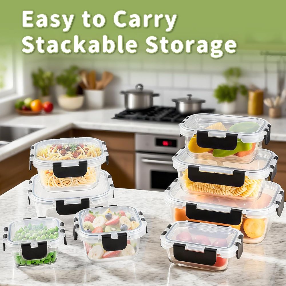 Ensemble de 8 récipients de co - Food Storage Set Glass avis et prix