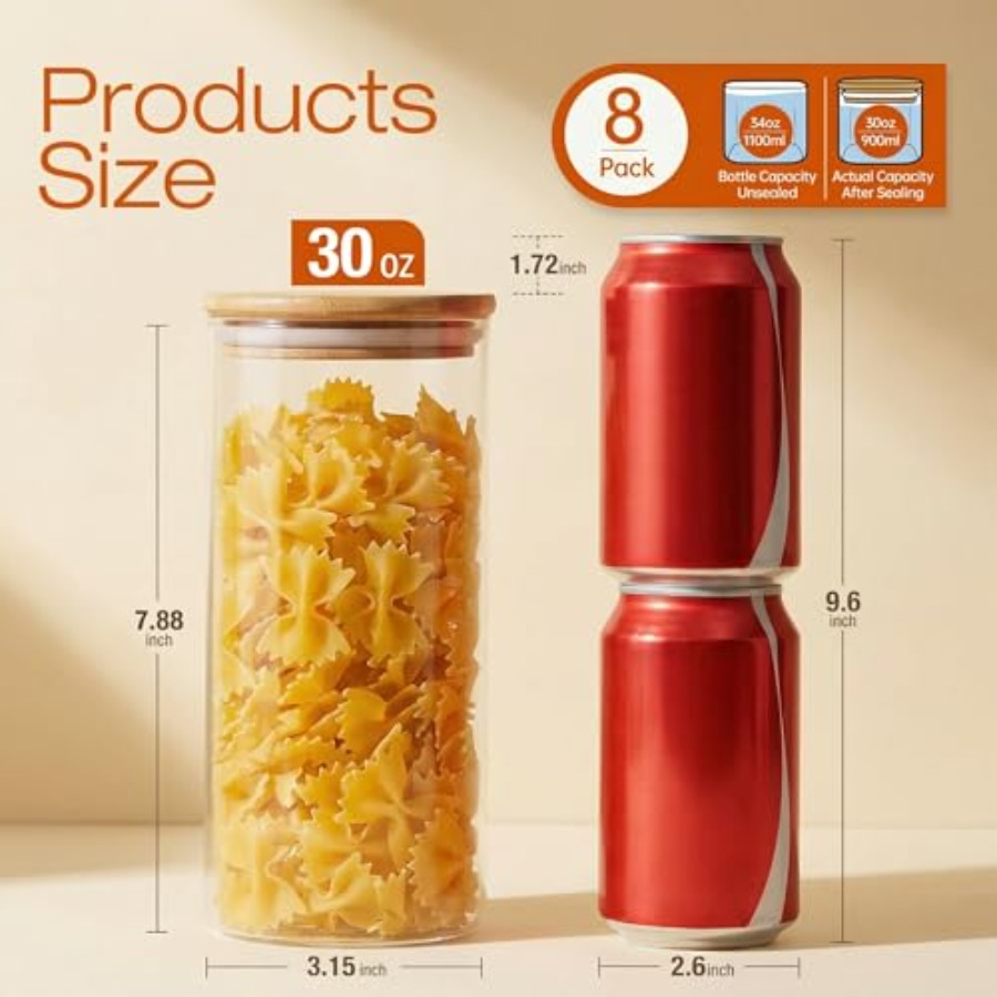 Bocaux en verre avec couvercle - Food Storage Set Glass avis et prix